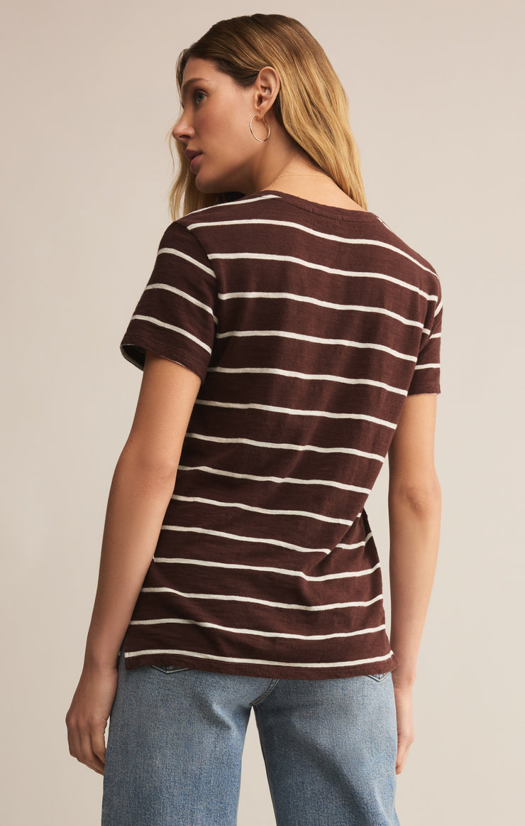 Tops Foundation Premium Striped Tee Sandalwood