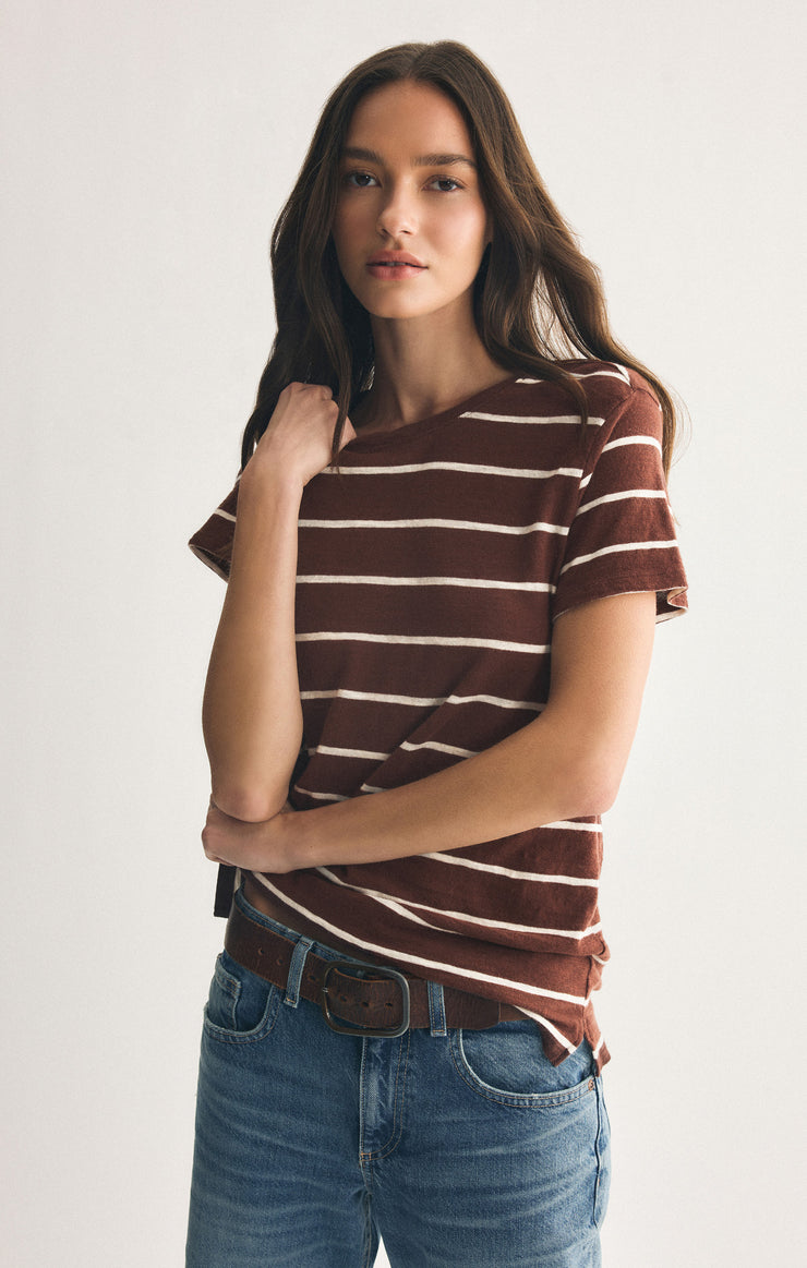 Tops Foundation Premium Striped Tee Sandalwood