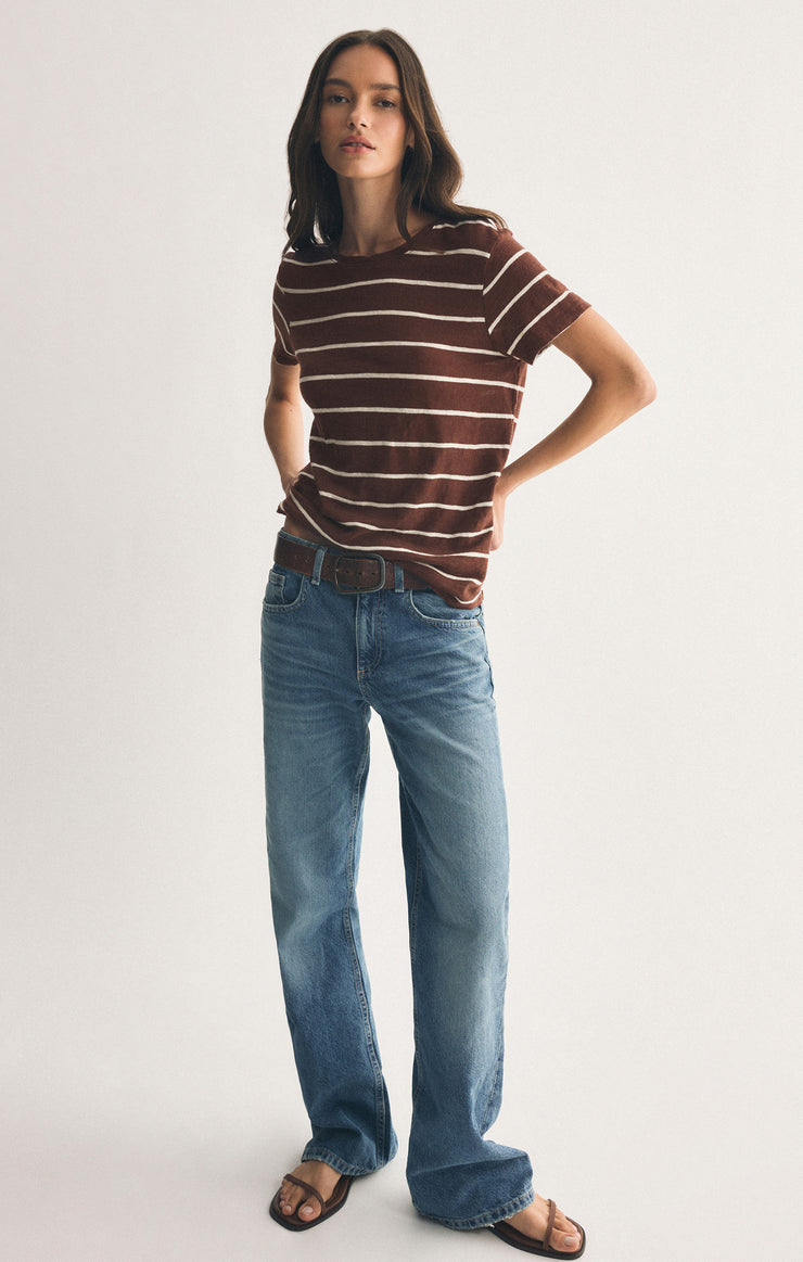 Tops Foundation Premium Striped Tee Sandalwood