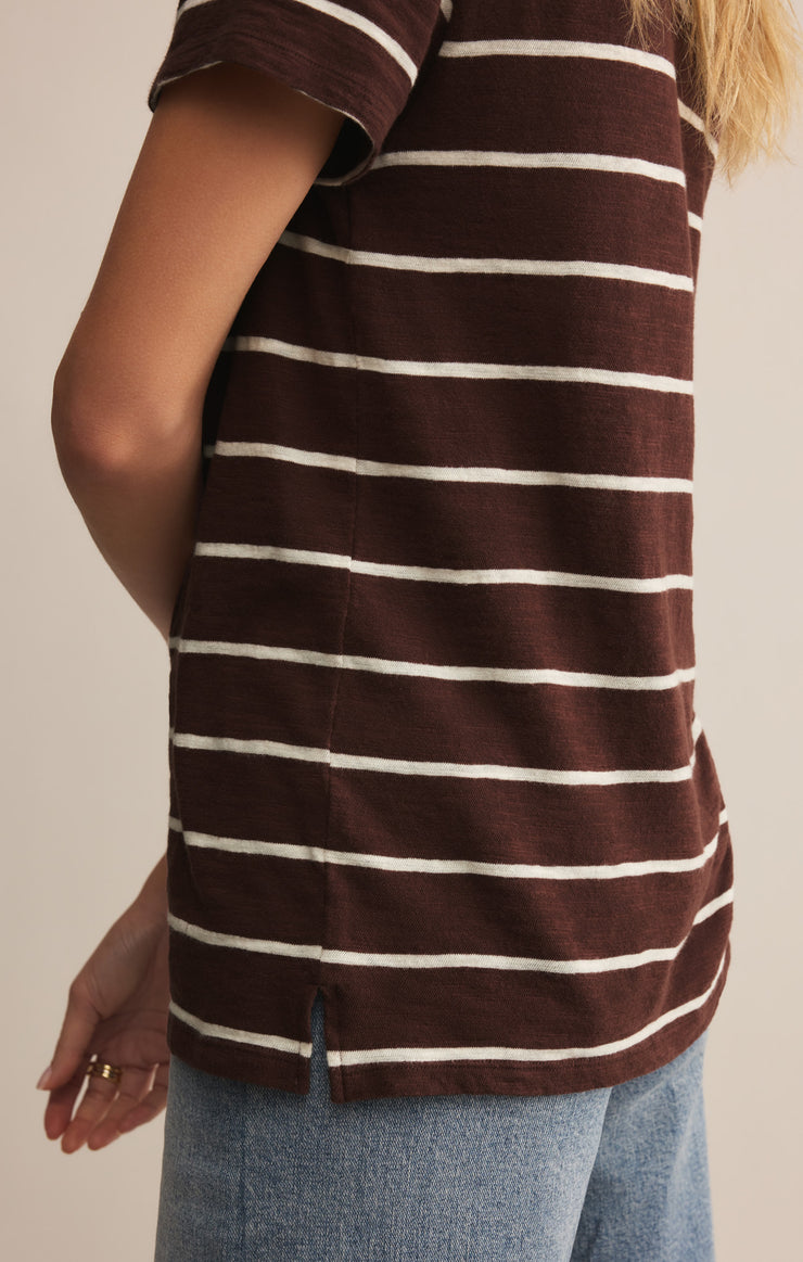 Tops Foundation Premium Striped Tee Sandalwood