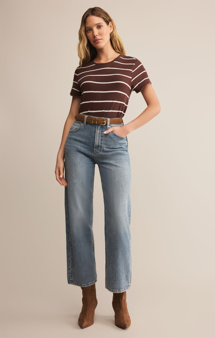 Tops Foundation Premium Striped Tee Sandalwood