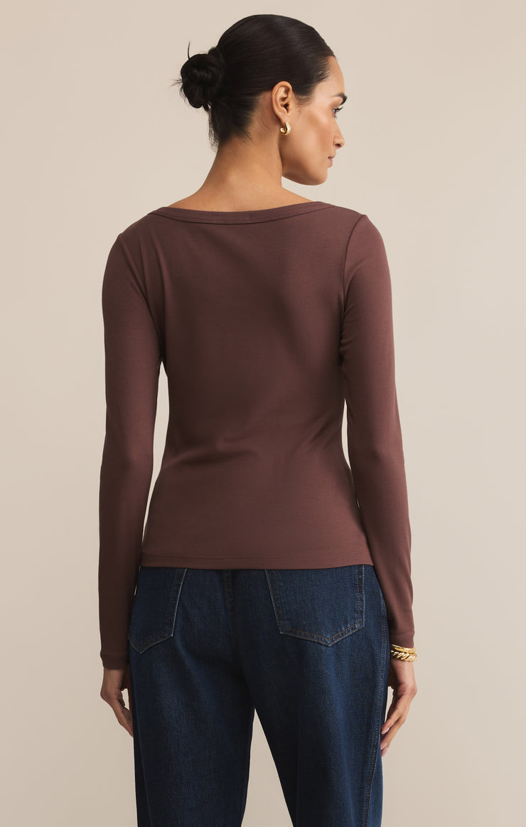Tops Second Skin Scoop Neck Top Sandalwood