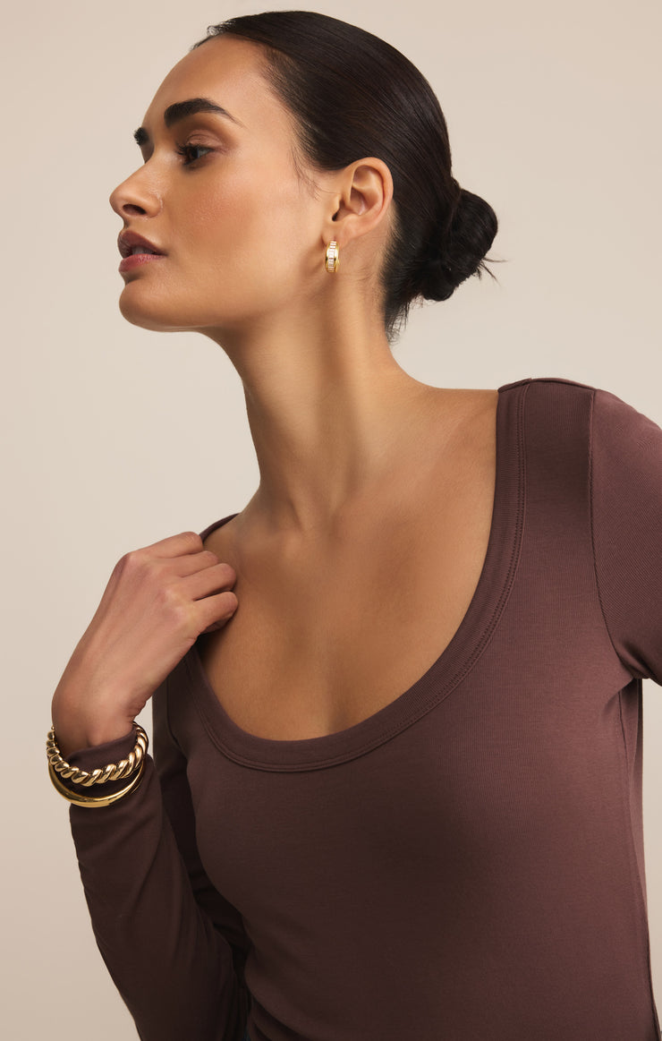 Tops Second Skin Scoop Neck Top Sandalwood