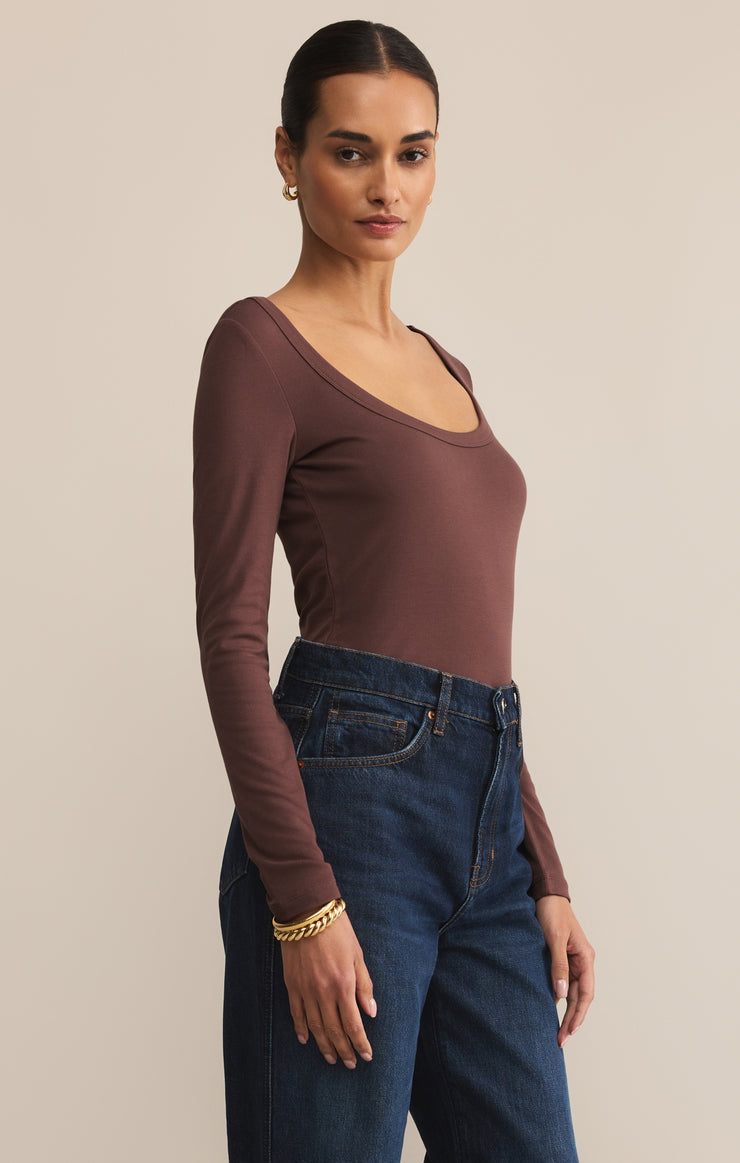 Tops Second Skin Scoop Neck Top Sandalwood