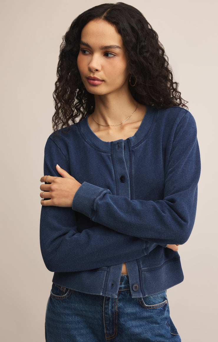 Tops Daily Knit Denim Cardigan Daily Knit Denim Cardigan