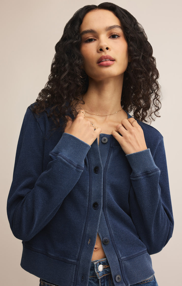 Tops Daily Knit Denim Cardigan Daily Knit Denim Cardigan