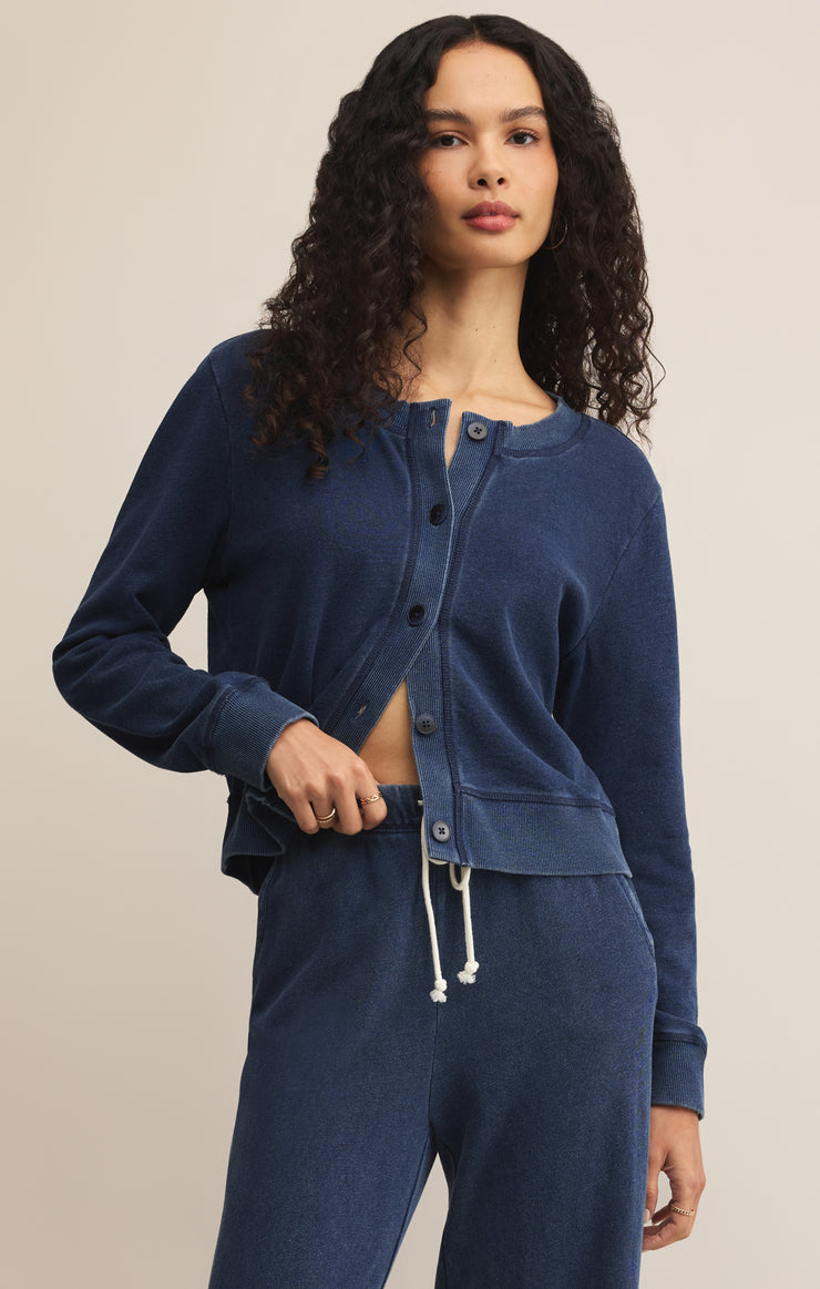 Tops Daily Knit Denim Cardigan Daily Knit Denim Cardigan