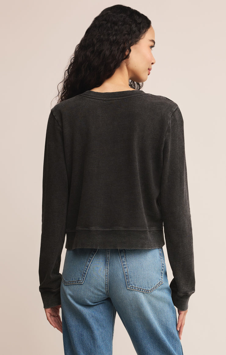 Tops Daily Knit Denim Cardigan Vintage Black
