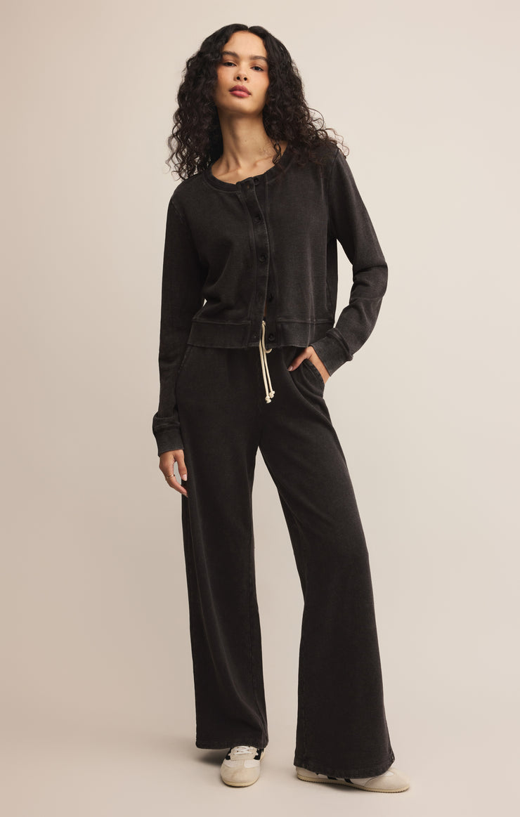 Tops Daily Knit Denim Cardigan Vintage Black