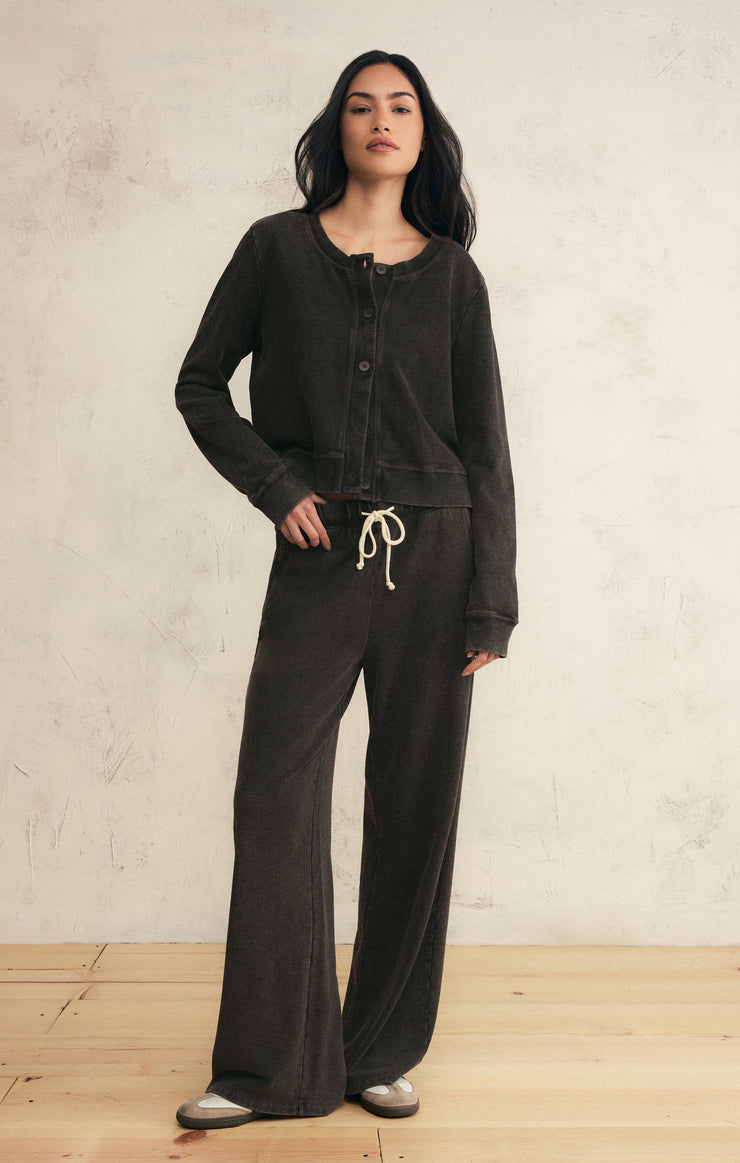 Tops Daily Knit Denim Cardigan Vintage Black
