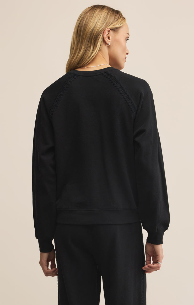 Tops All Around Embroidered Sweatshirt Black