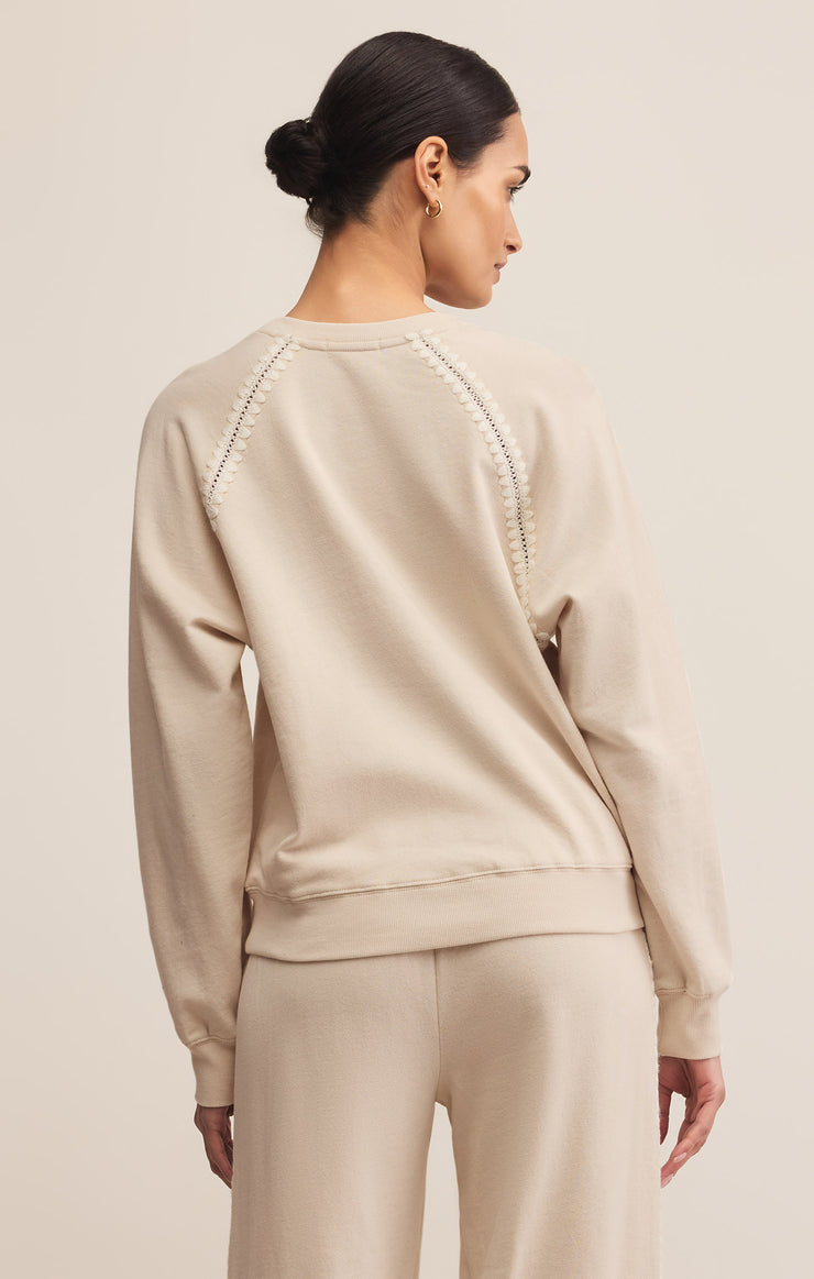 Tops All Around Embroidered Sweatshirt Crystal