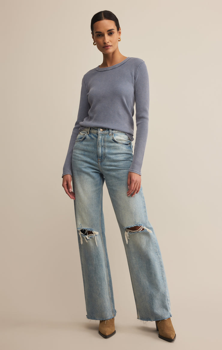 Tops Arlet Mini Thermal Top Storm Cloud