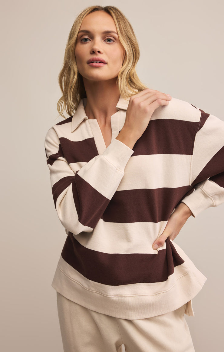 Tops Rugby Brushed Fleece Henley Rugby Brushed Fleece Henley