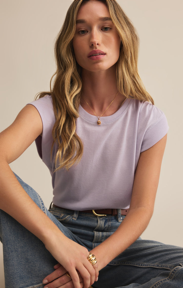 Tops Whisper Knit Top Lavender Ice