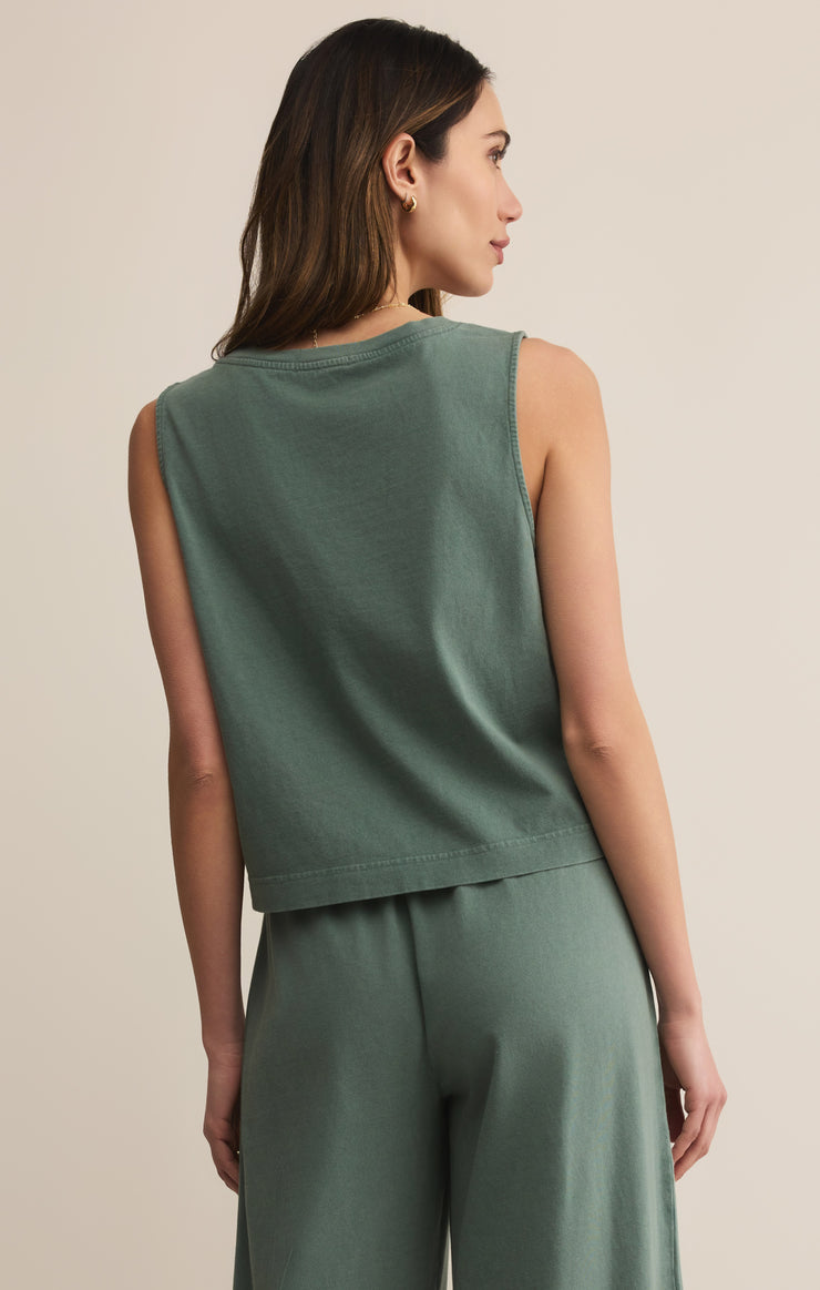 Tops Sloane V-Neck Cotton Jersey Top Hunter Green