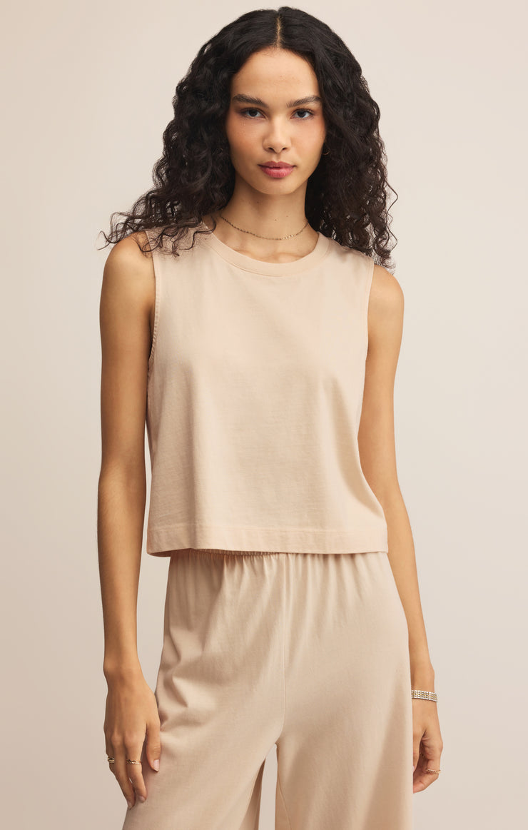 Tops Sloane Cotton Jersey Tank Panna Cotta