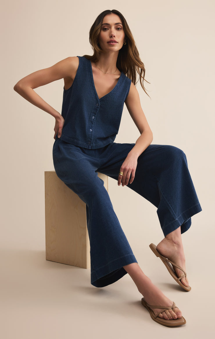 Tops Solace V-Neck Jersey Denim Tank Solace V-Neck Jersey Denim Tank