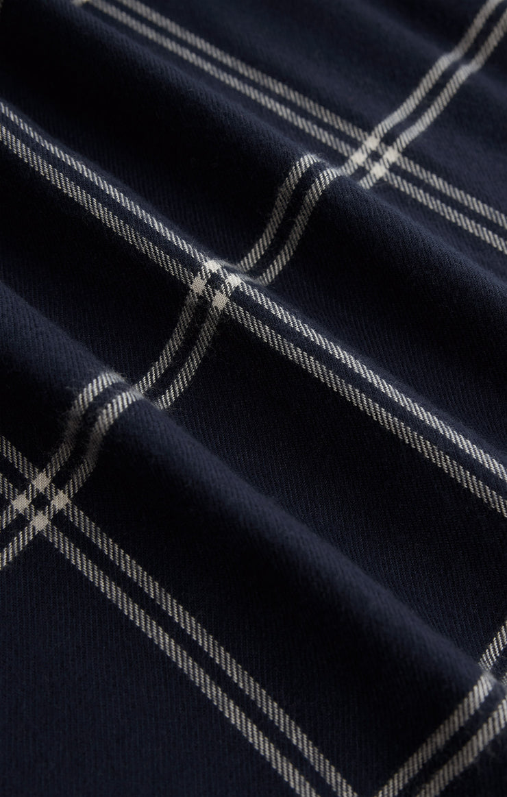 Tops River Plaid Button Up Blue Sapphire