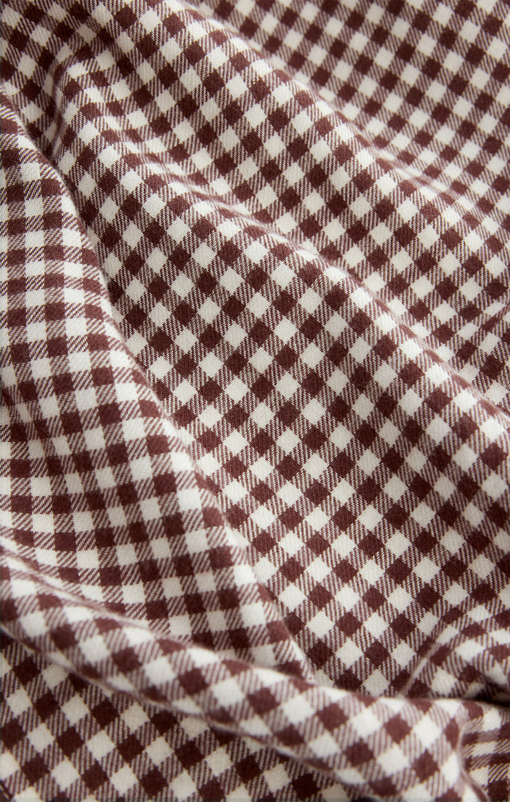 Tops River Plaid Button Up Chocolate Cherry