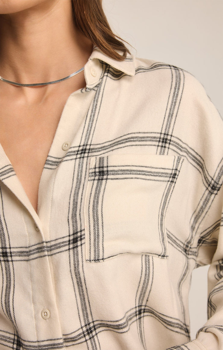 Tops River Plaid Button Up Sea Salt