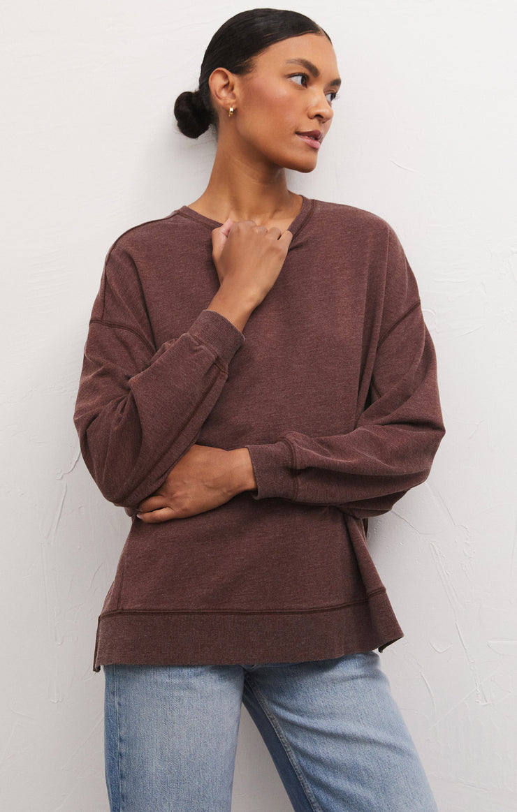 Tops Modern Weekender Sweatshirt Dark Truffle