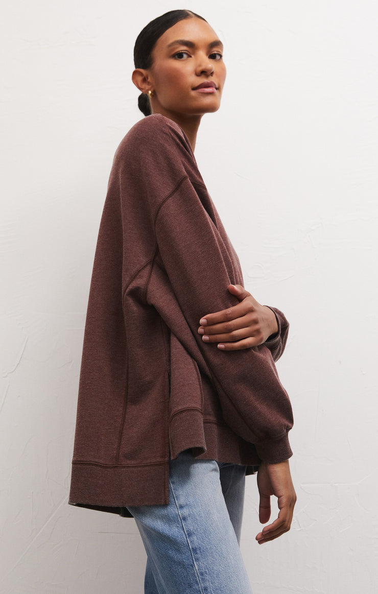 Tops Modern Weekender Sweatshirt Dark Truffle