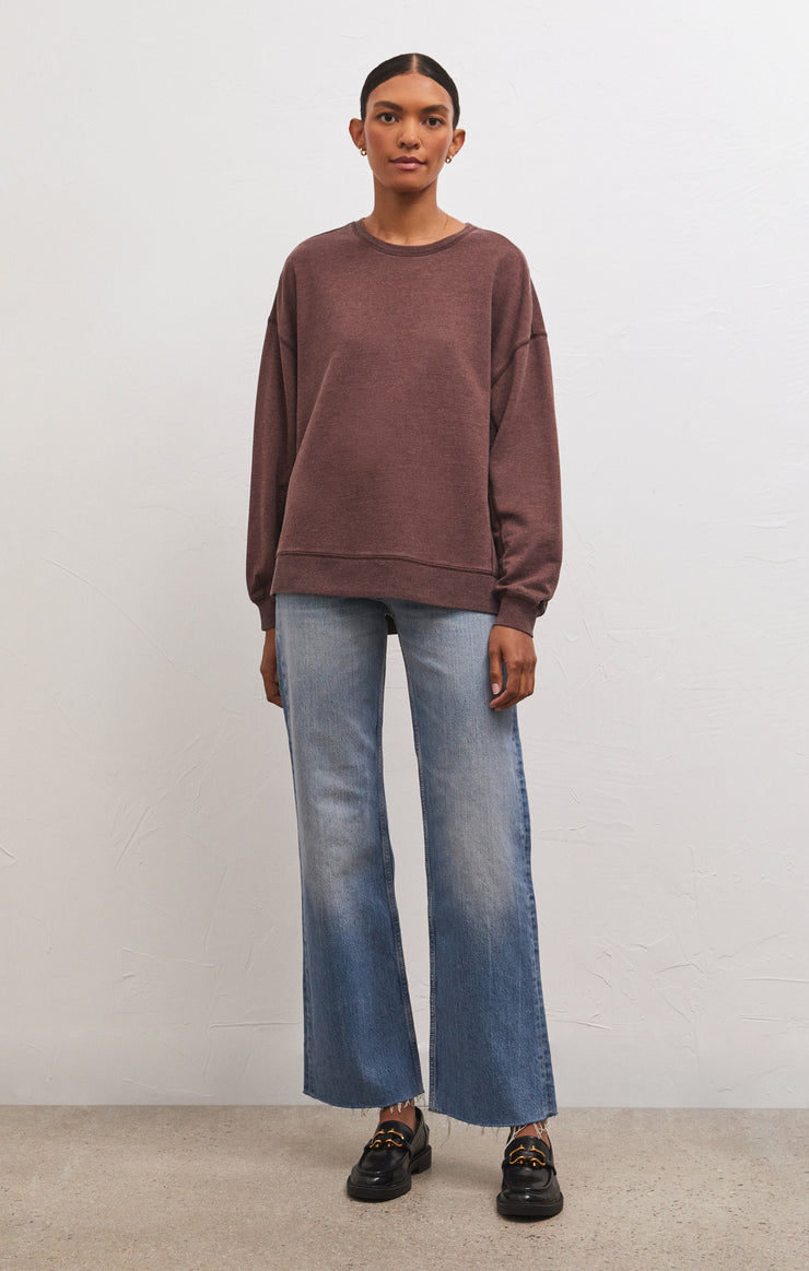 Tops Modern Weekender Sweatshirt Dark Truffle