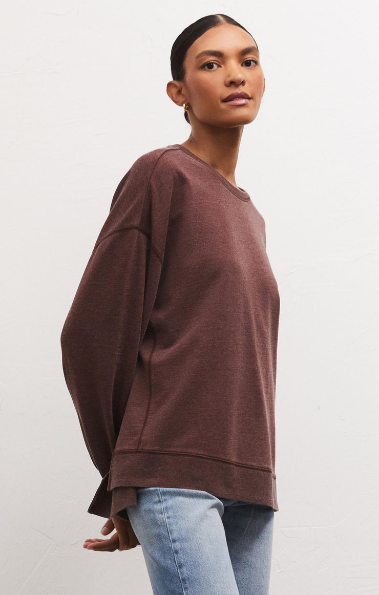 Tops Modern Weekender Sweatshirt Dark Truffle