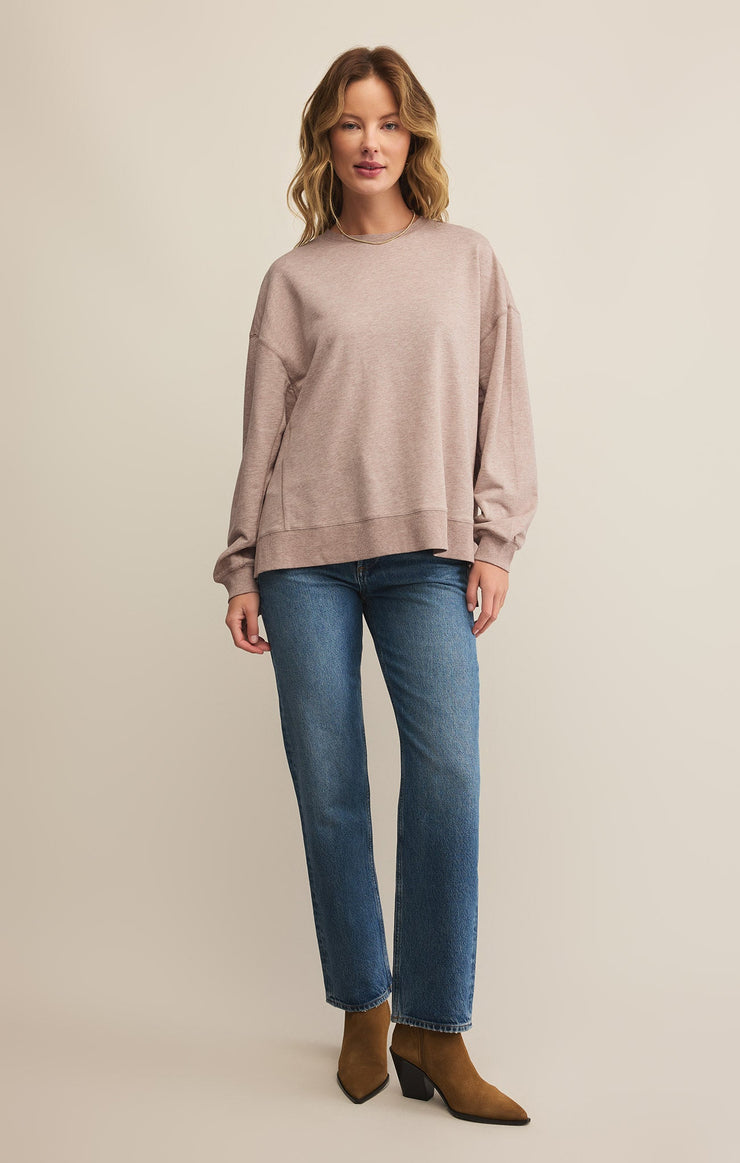 Tops Modern Weekender Sweatshirt Heather Latte