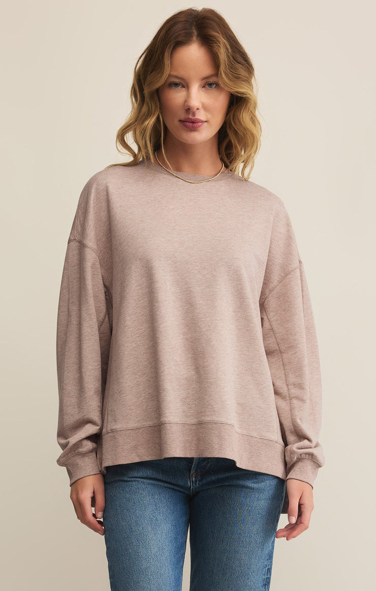 Tops Modern Weekender Sweatshirt Heather Latte