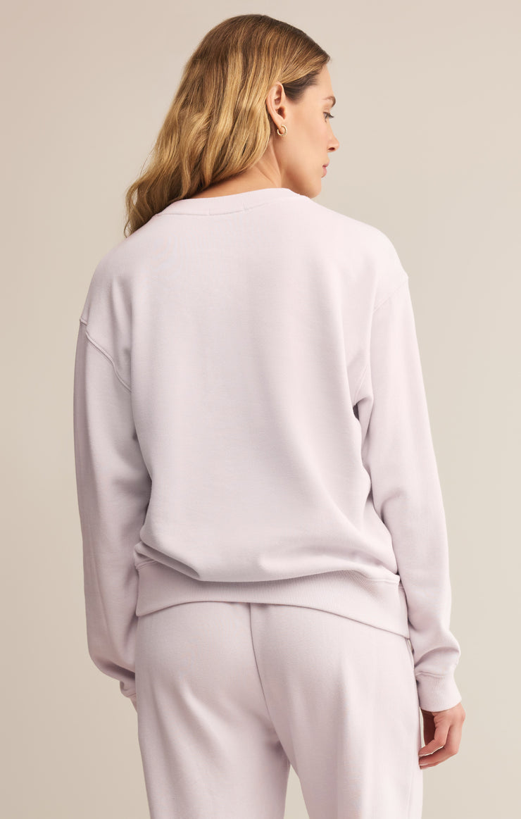 Tops Classic Boyfriend Sweatshirt Lavender Ice