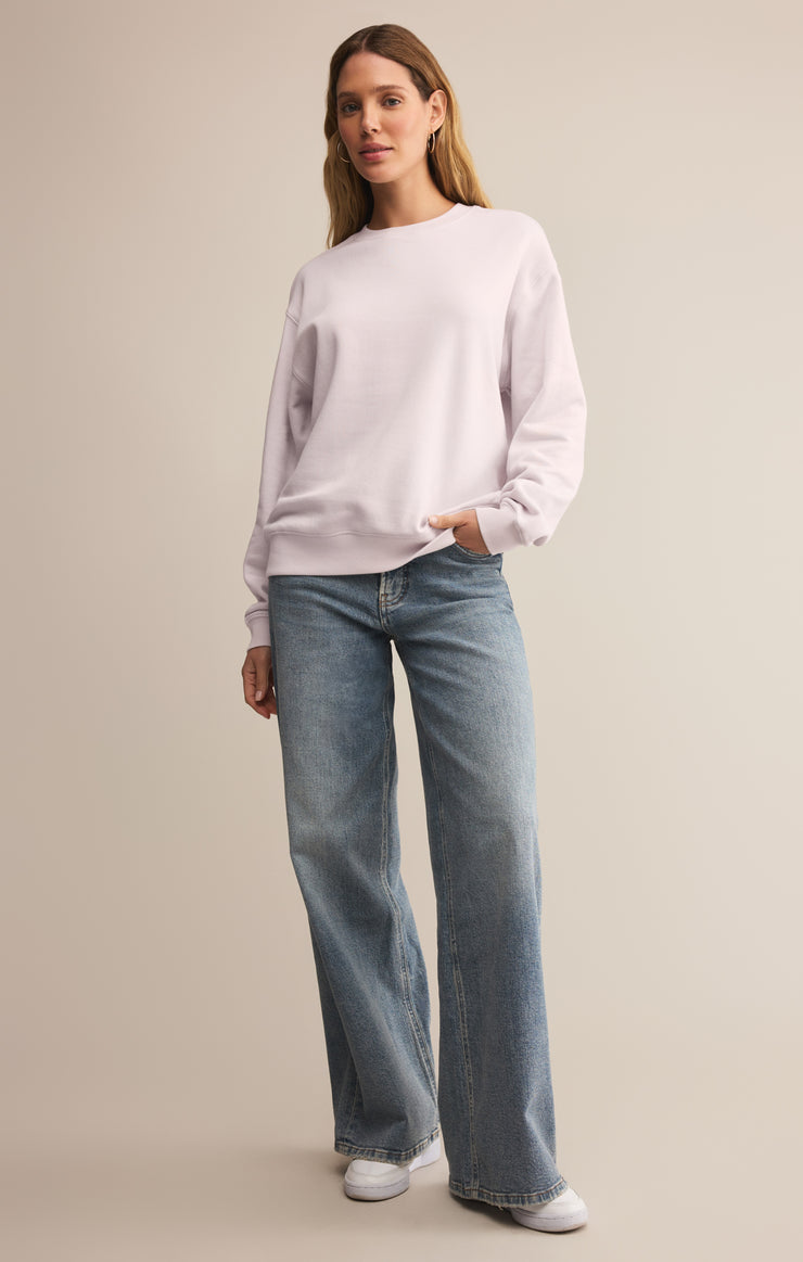 Tops Classic Boyfriend Sweatshirt Lavender Ice