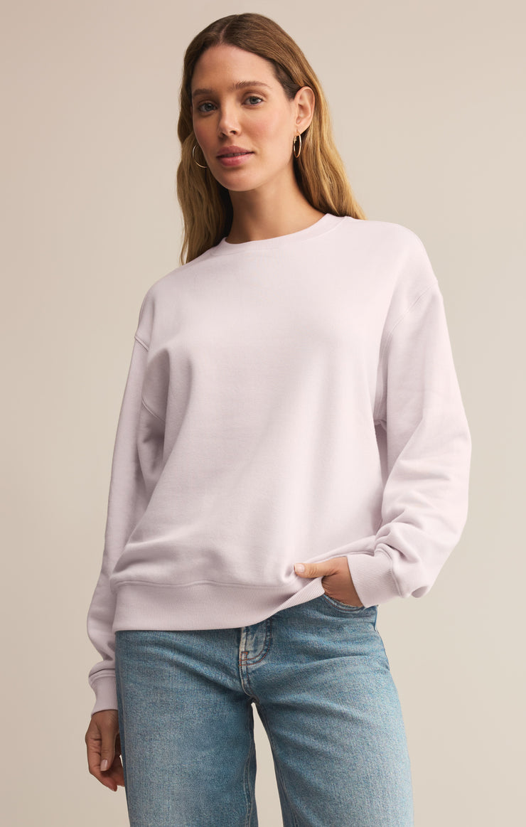 Tops Classic Boyfriend Sweatshirt Lavender Ice