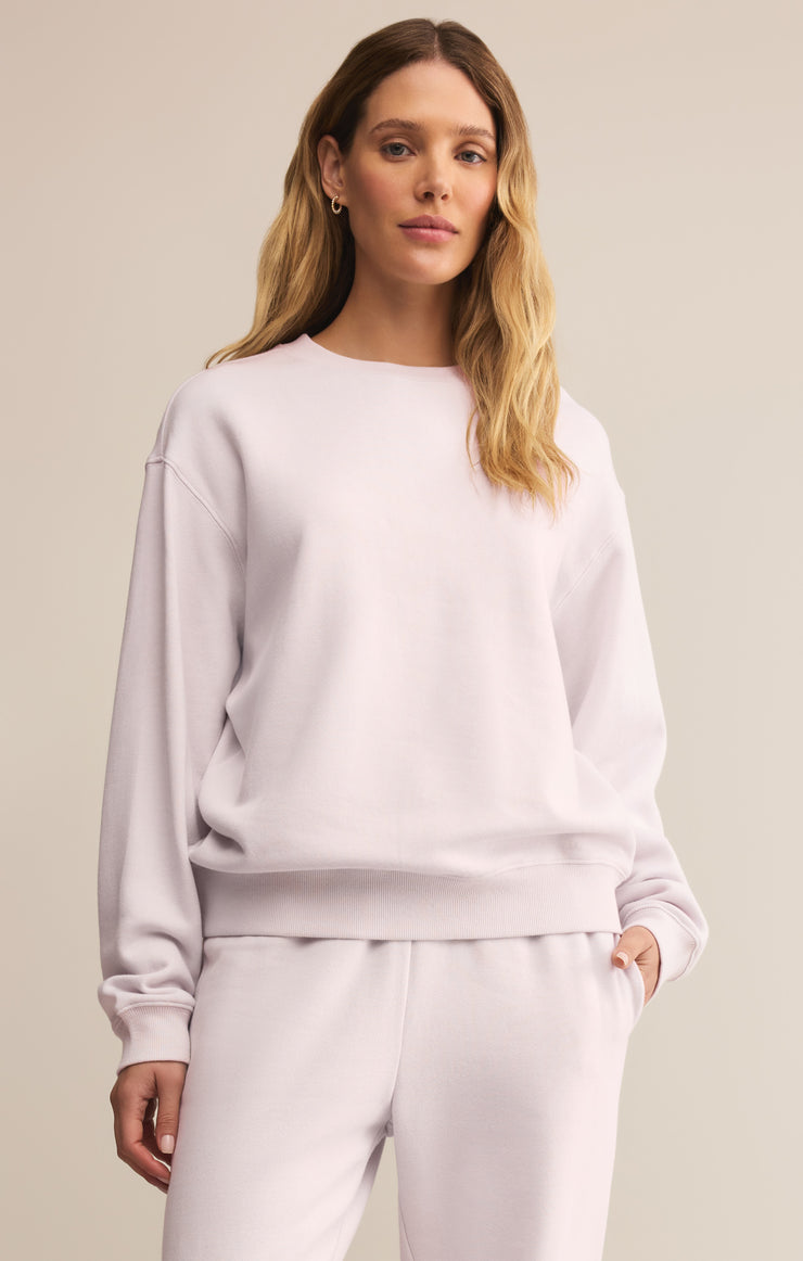 Tops Classic Boyfriend Sweatshirt Lavender Ice