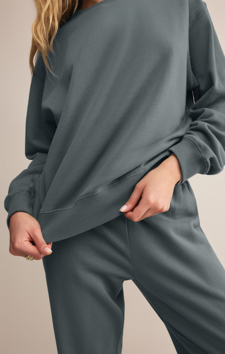 Tops Classic Boyfriend Sweatshirt Storm Cloud