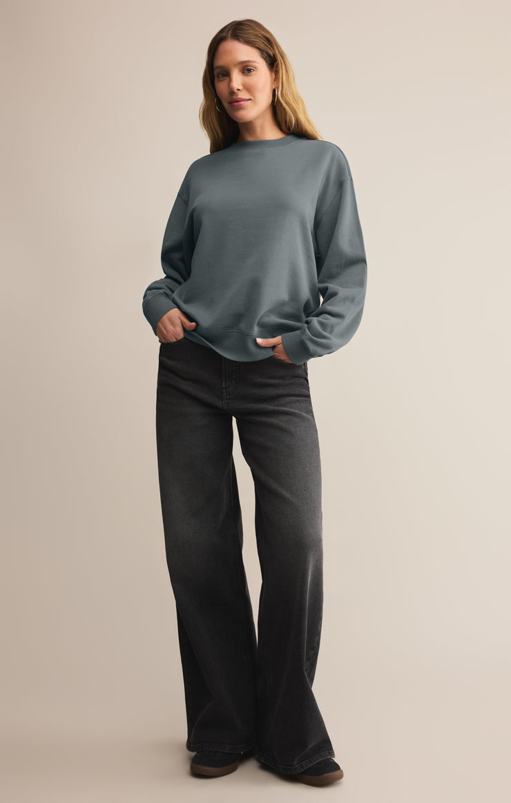 Tops Classic Boyfriend Sweatshirt Storm Cloud