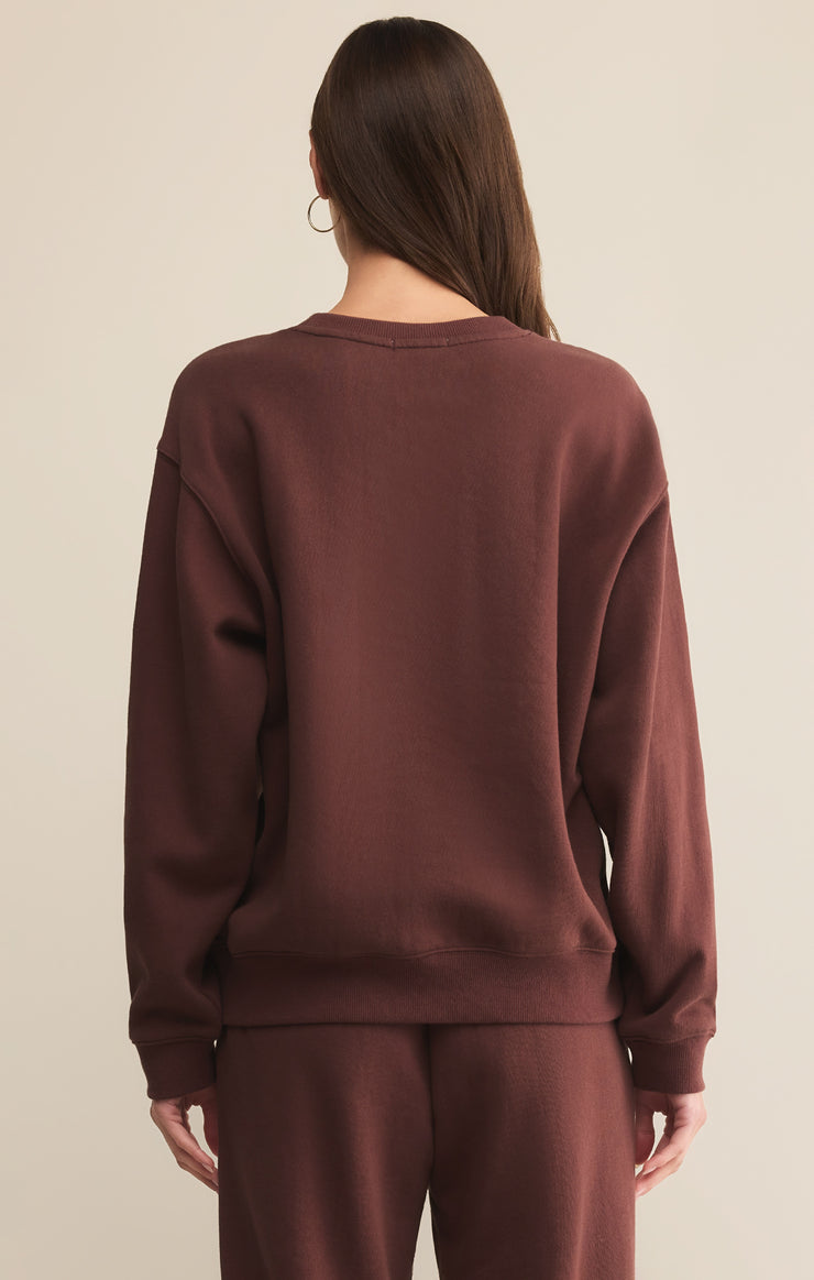 Tops Classic Boyfriend Sweatshirt Sandalwood