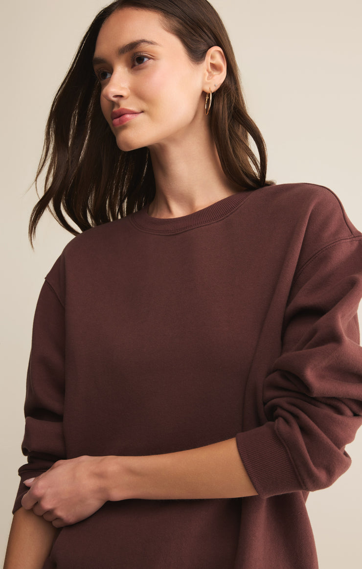 Tops Classic Boyfriend Sweatshirt Sandalwood