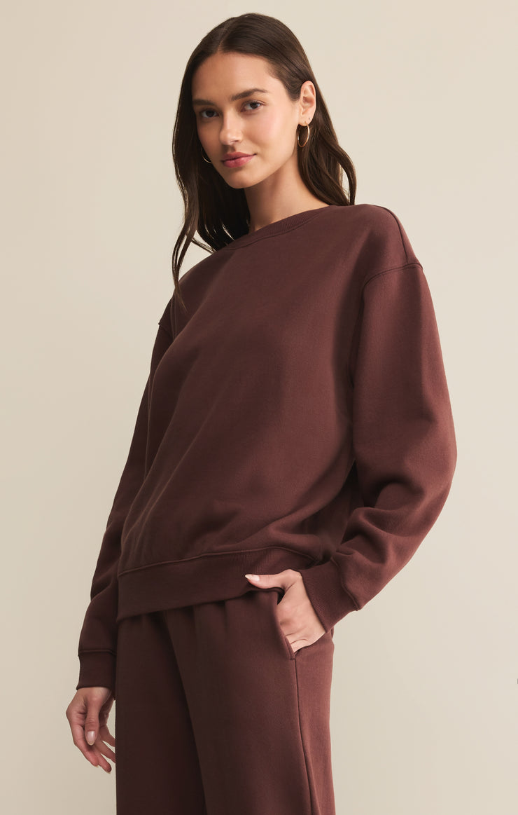 Tops Classic Boyfriend Sweatshirt Sandalwood