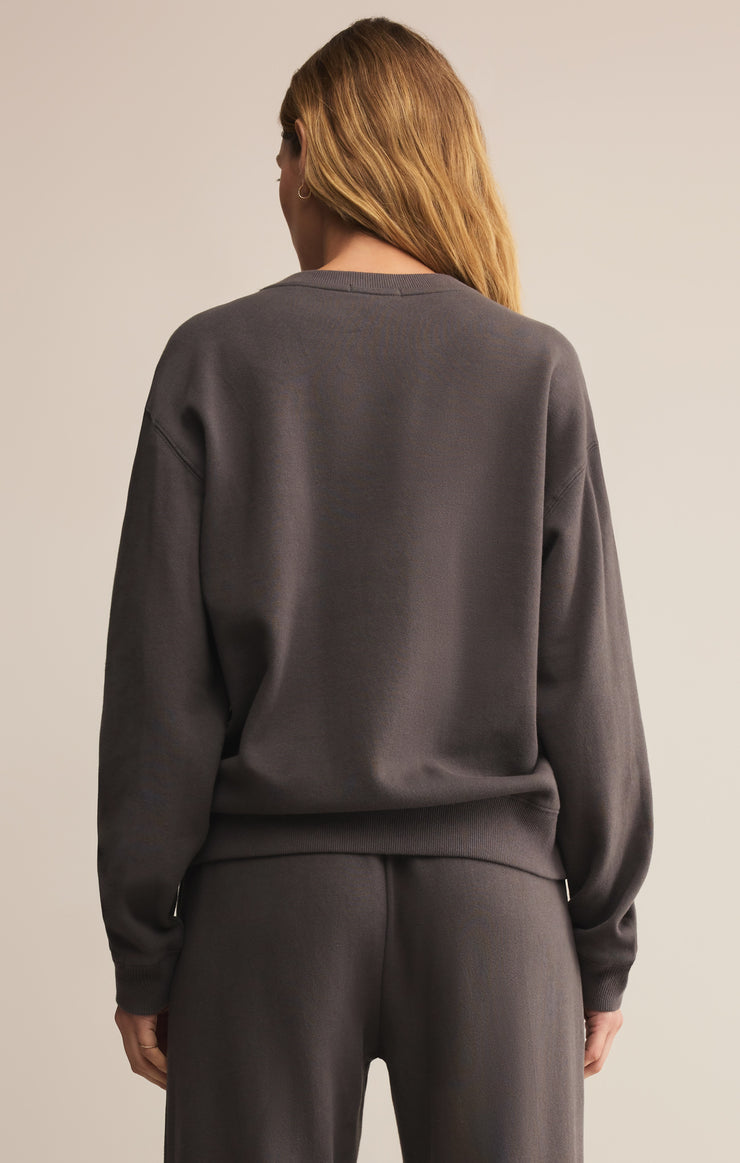 Tops Classic Boyfriend Sweatshirt Washed Black