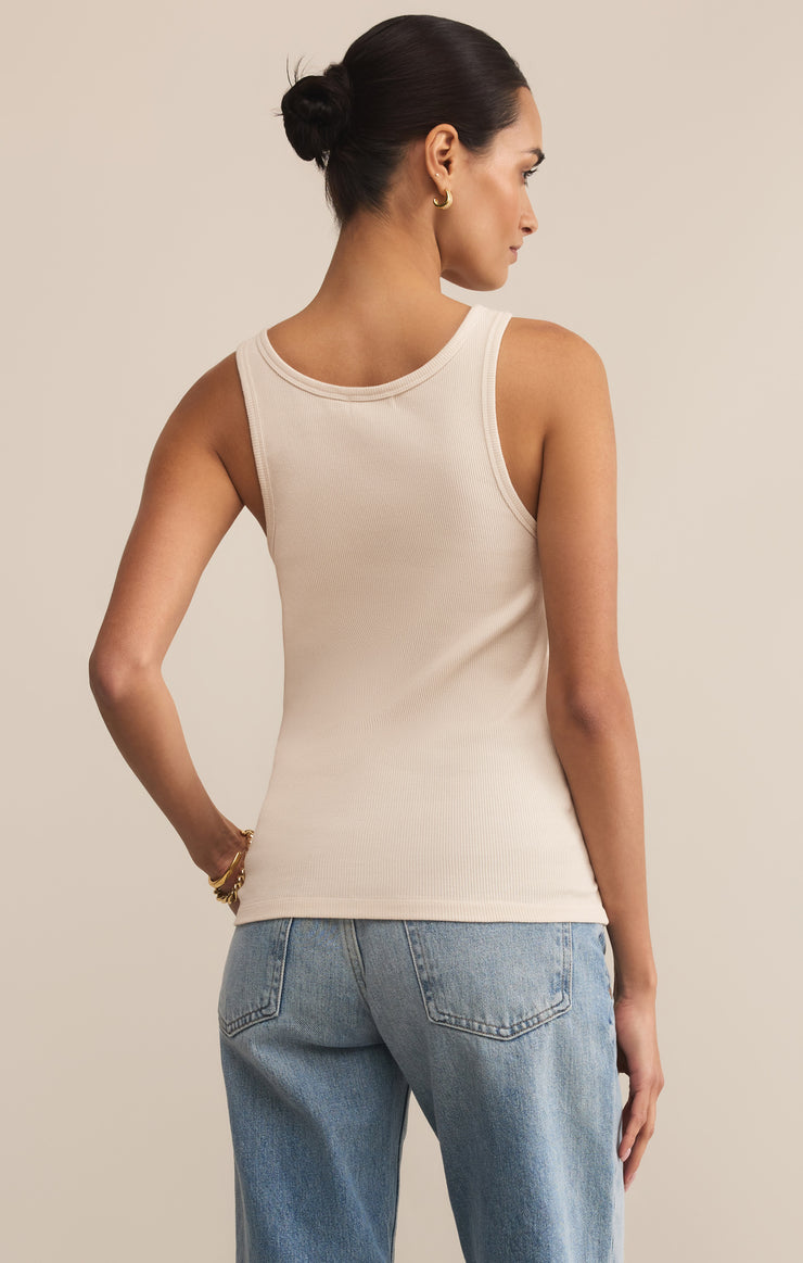 Tops Classic Scoop Rib Tank Crystal