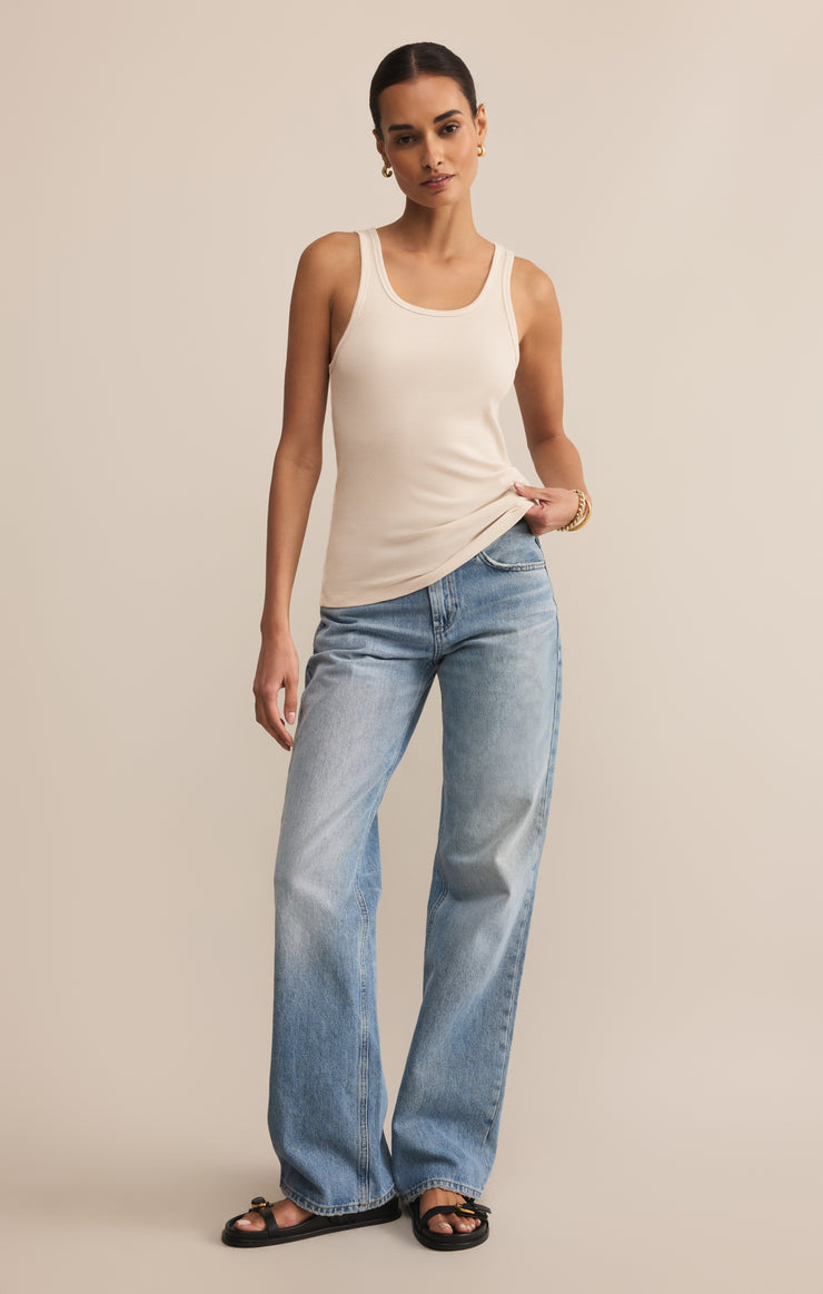 Tops Classic Scoop Rib Tank Crystal