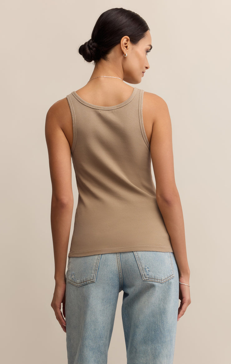 Tops Classic Scoop Rib Tank Desert Tan