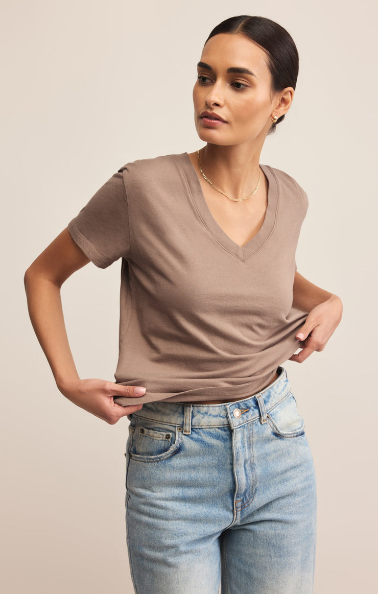Tops Weekdays V-Neck Tee Smokey