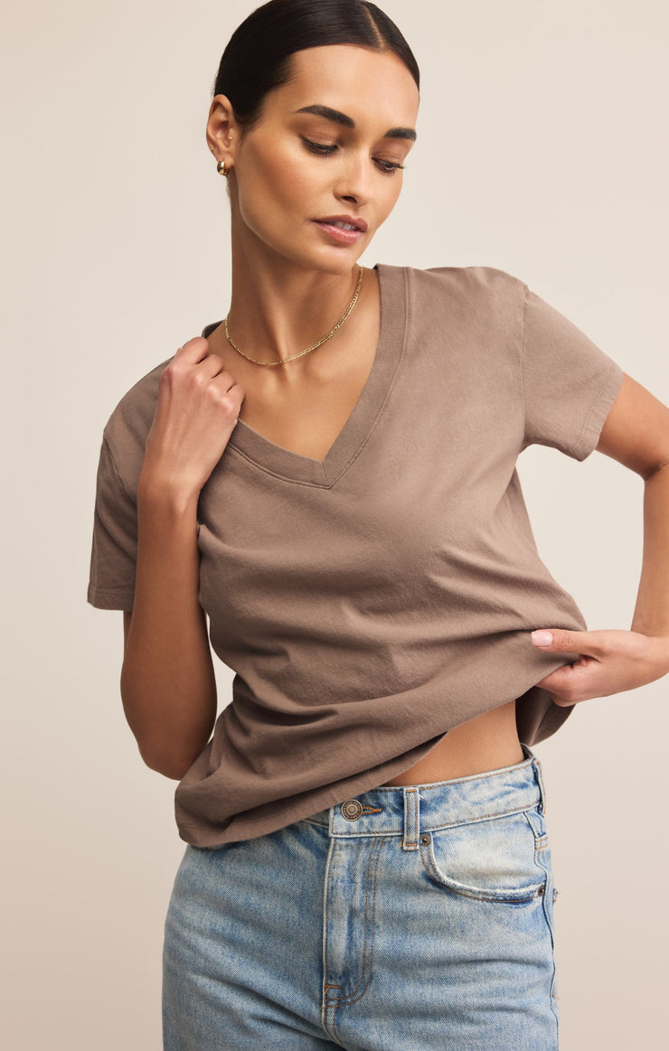 Tops Weekdays V-Neck Tee Smokey