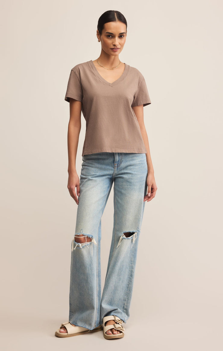 Tops Weekdays V-Neck Tee Smokey