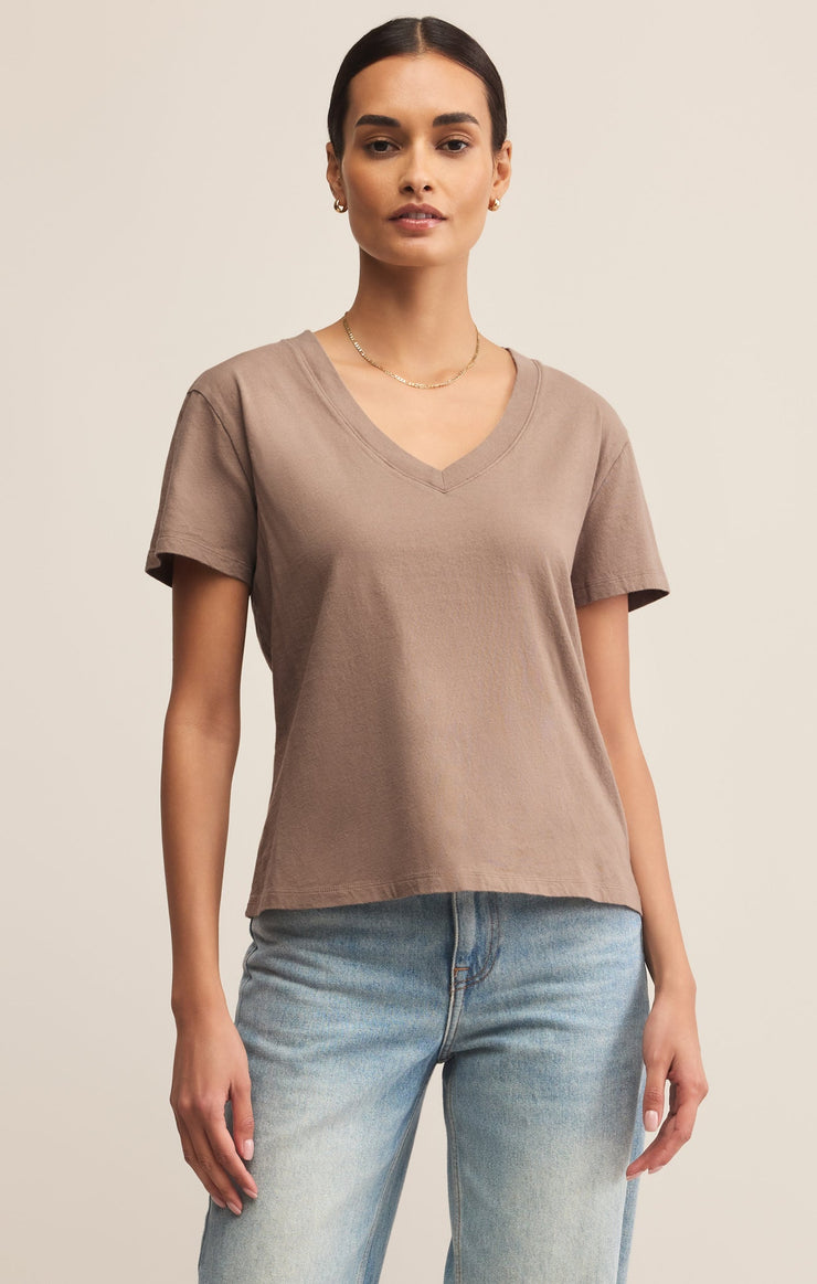 Tops Weekdays V-Neck Tee Smokey