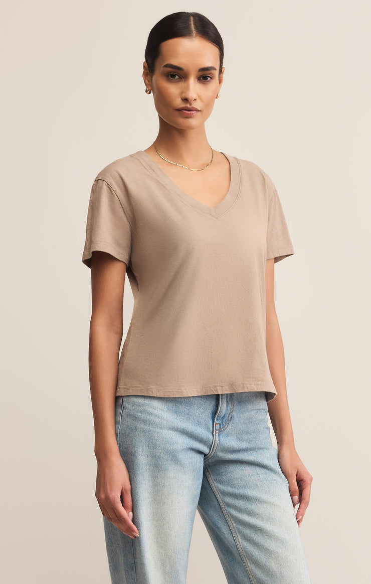 Tops Weekdays V-Neck Tee Smokey
