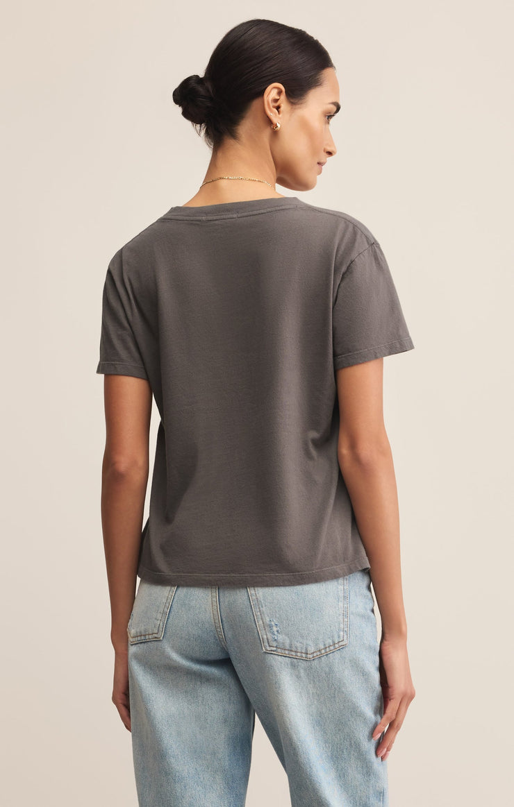 Tops Weekdays V-Neck Tee Washed Grey